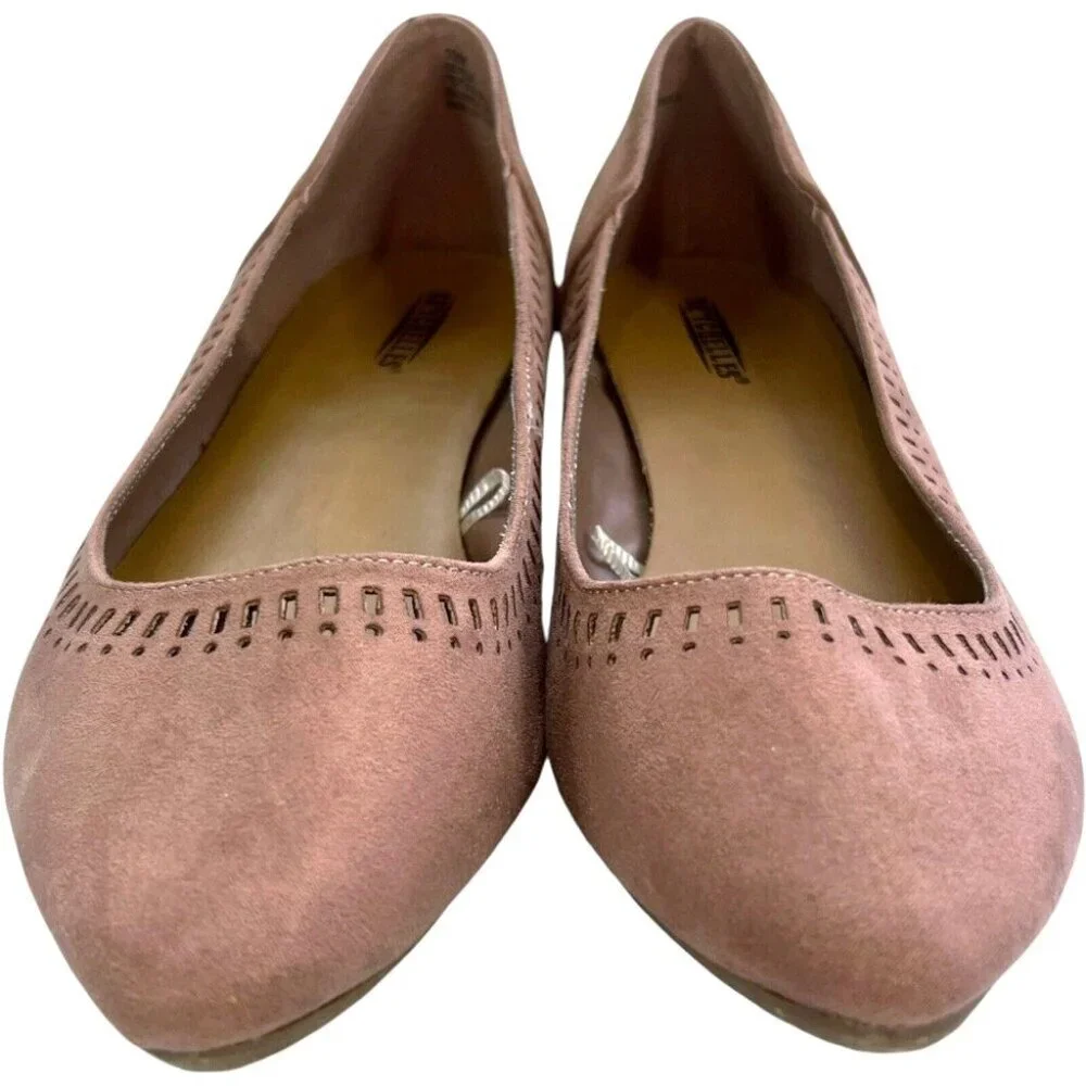 Seychelles Deville Pink‎ 1.25" Wedges Womens 10M Office Career Vegan Faux Suede - Picture 3 of 11
